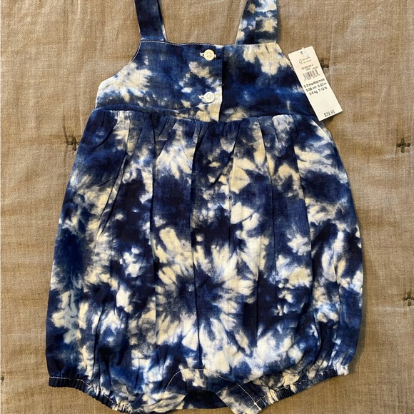 Gap baby girls romper 0-3 months blue tye dye NWT - Picture 1 of 2